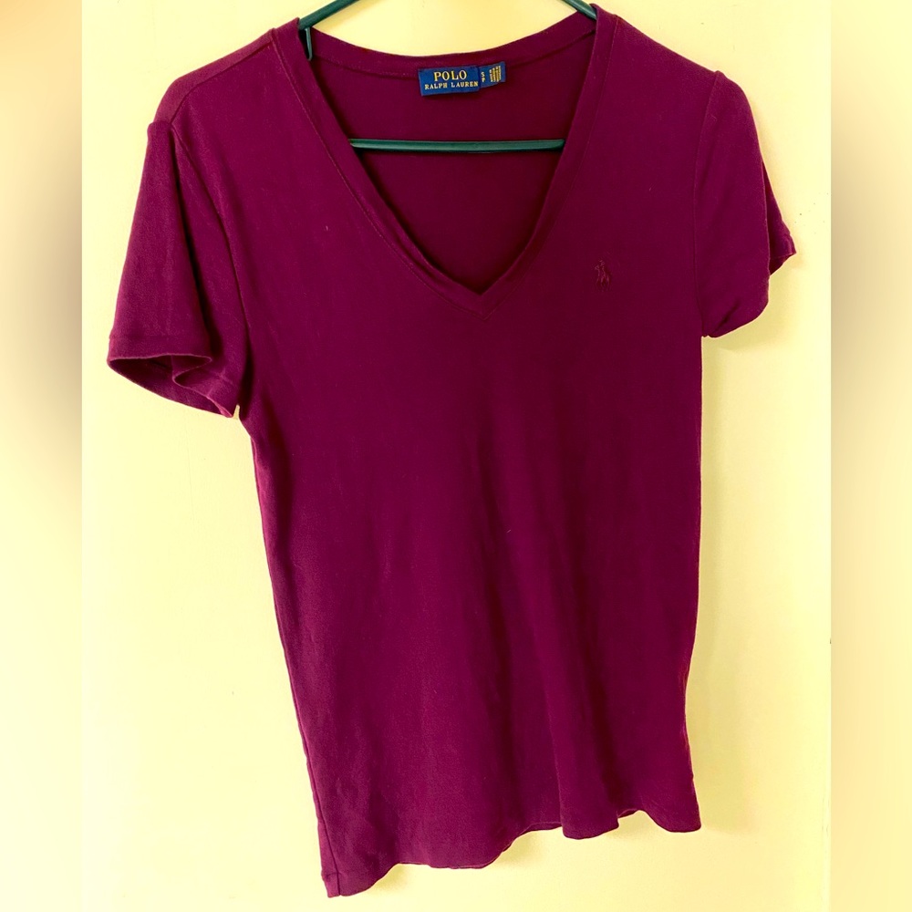 Women’s polo Ralph Lauren burgundy maroon shirt—soft!